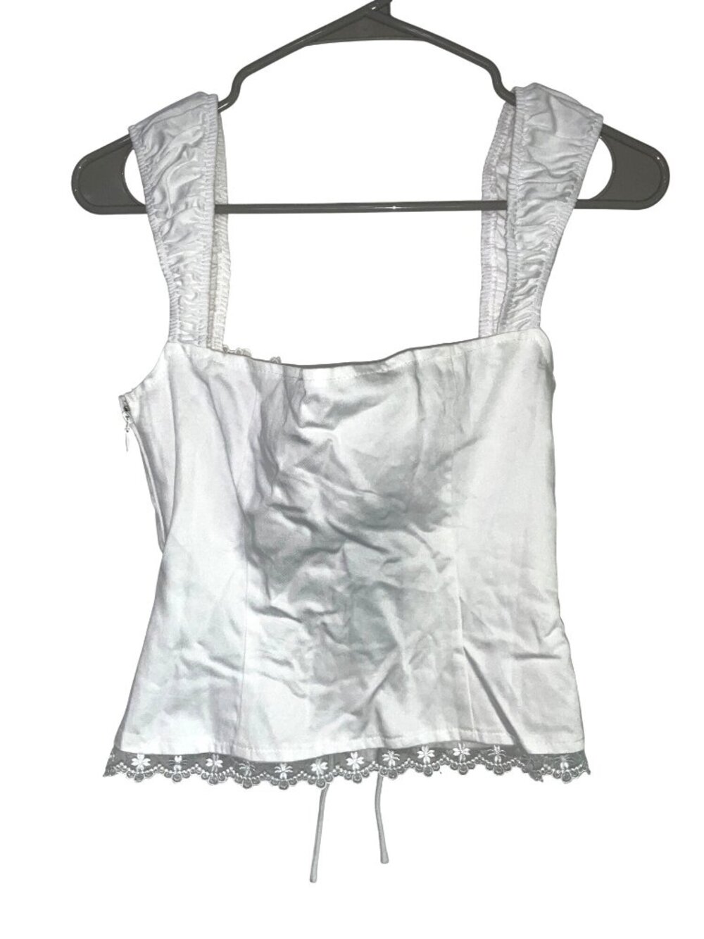 LIONESS Palmer Corset in Porcelain White Small New Womens Sleeveless Tank Top - Picture 6 of 15